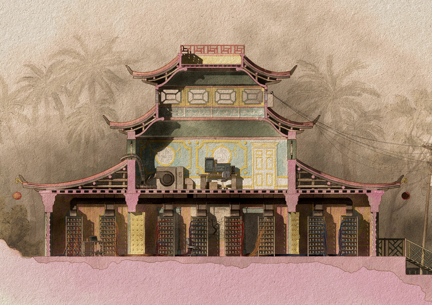 A Bitcoin Mine (in the Chinoiserie Style)