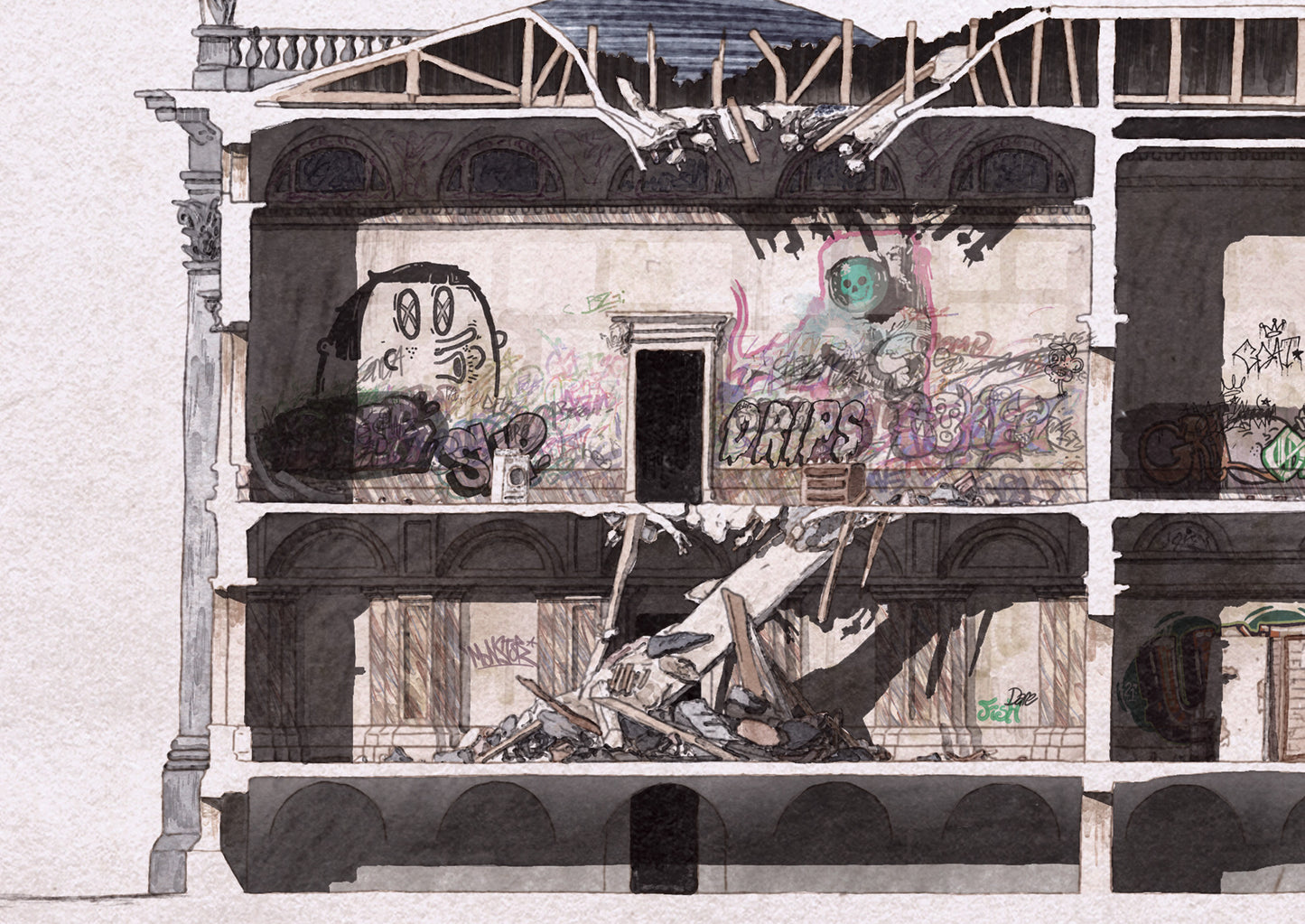 Design for a Derelict House in the Palladian Style