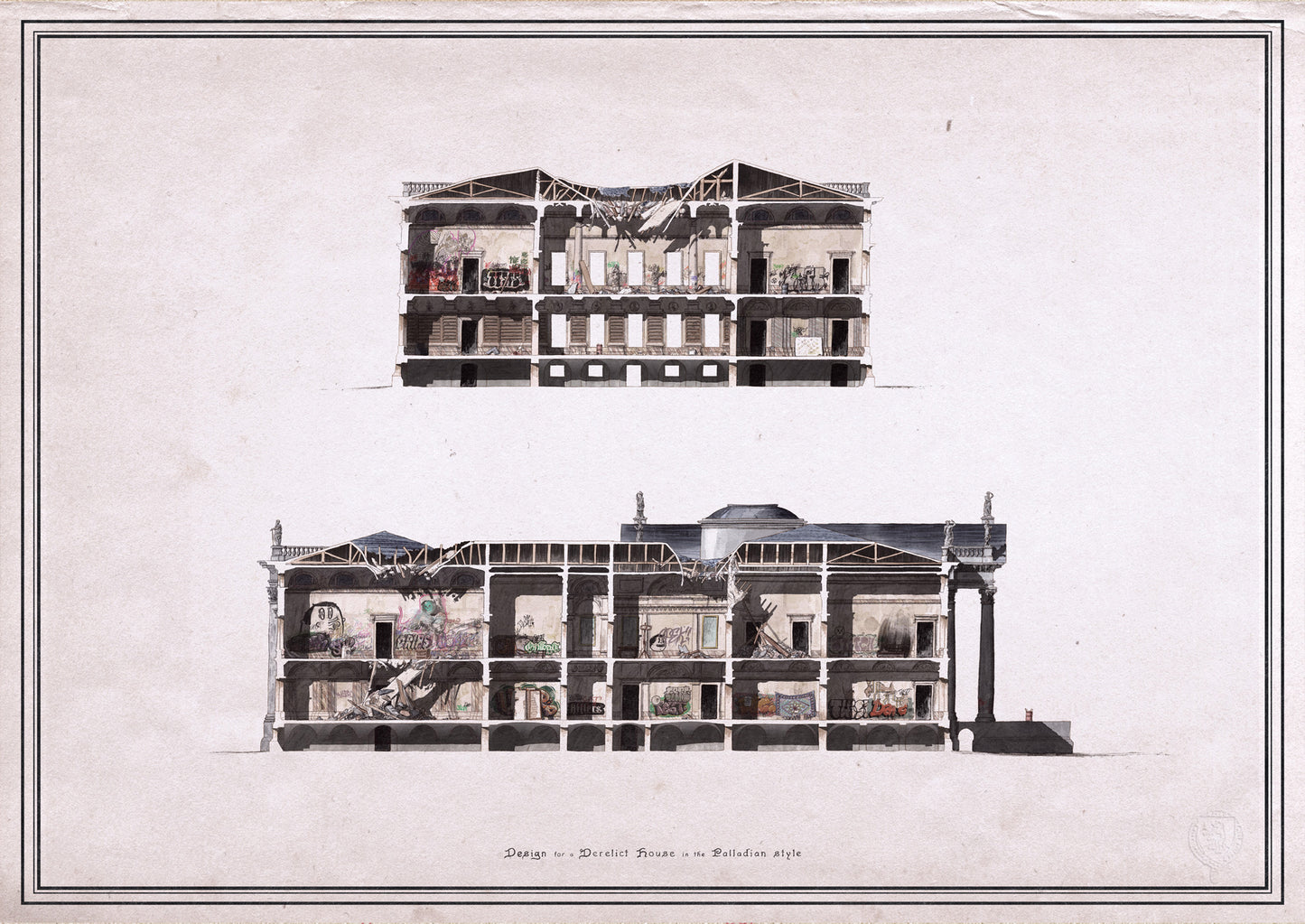 Design for a Derelict House in the Palladian Style