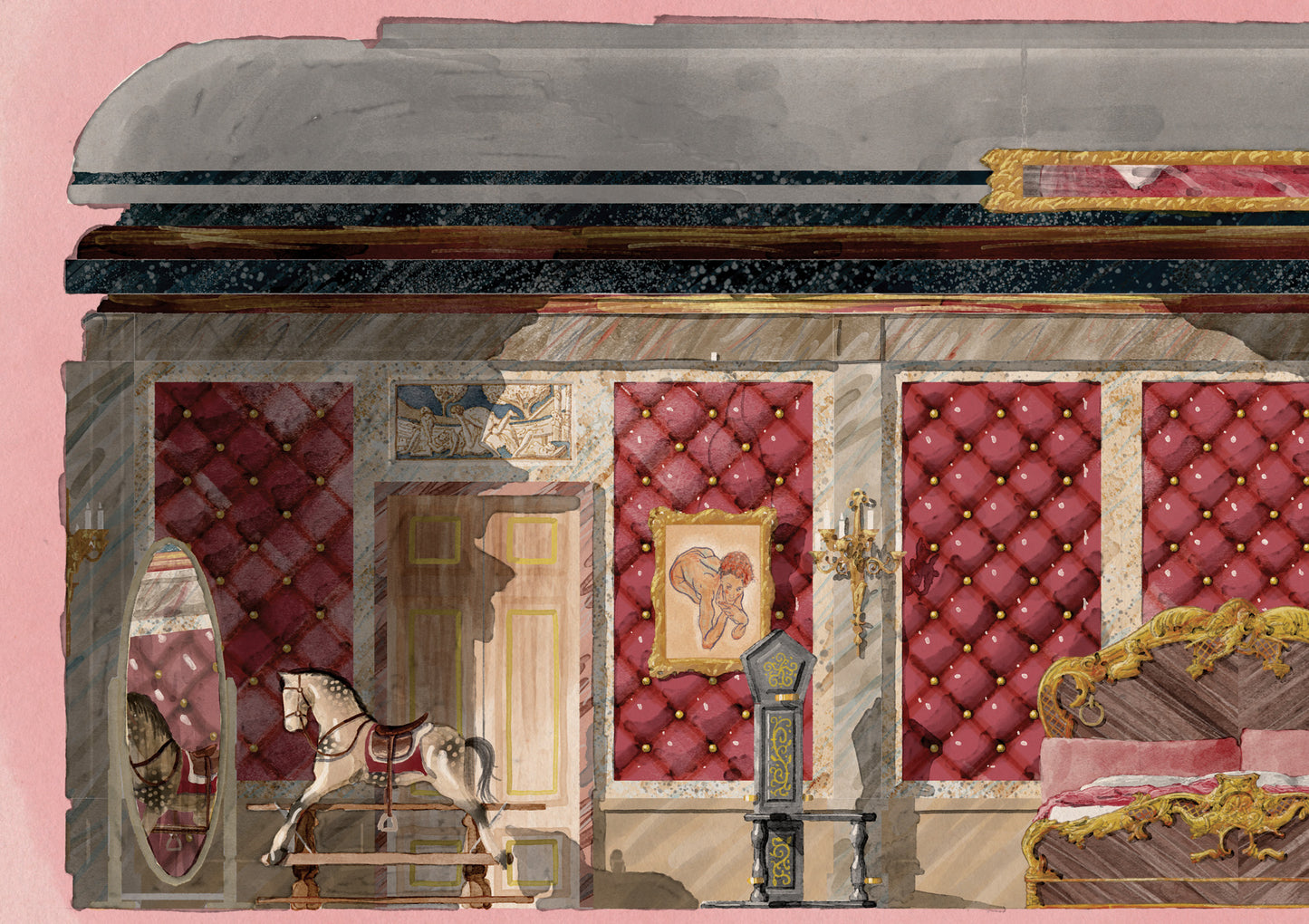 Section of a Boudoir  with Two Egon Schieles