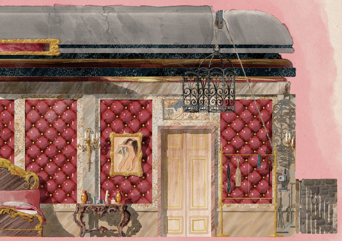 Section of a Boudoir  with Two Egon Schieles